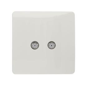ART-2SATWH  2 Gang F-Type Satellite Televison Socket Ice White